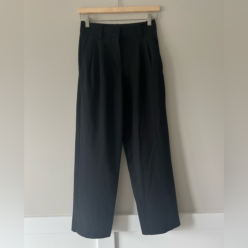 Sunday Best Black High Waisted Wide Leg Trousers | Aritzia Size S